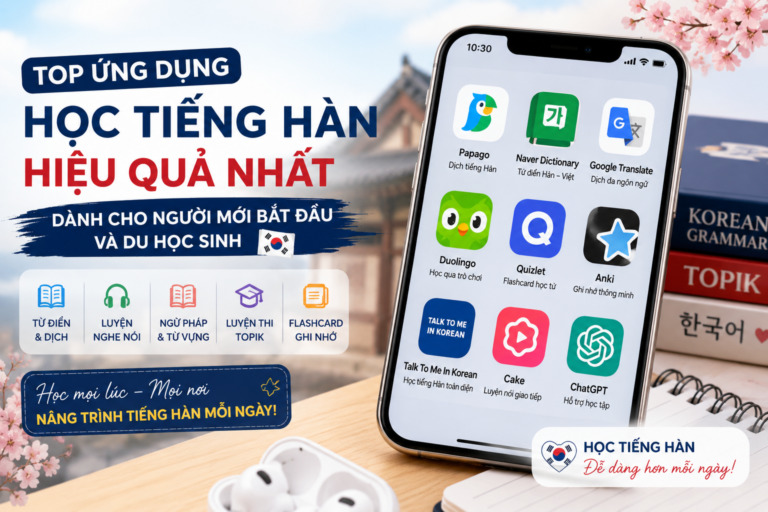 Ứng dụng học tiếng hàn tốt nhất 2026