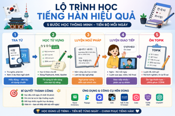 Top 15 ứng dụng và công cụ học tiếng hàn hiệu quả